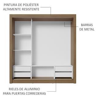 Foto 6 | Foto 6 | Ropero Closet Madesa 3 Puertas 1 Espejo Nm 01