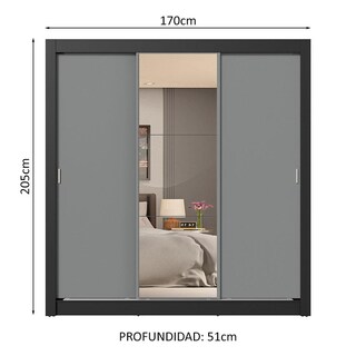 Foto 1 | Foto 1 | Ropero Closet Madesa 3 Puertas 1 Espejo Ng 02