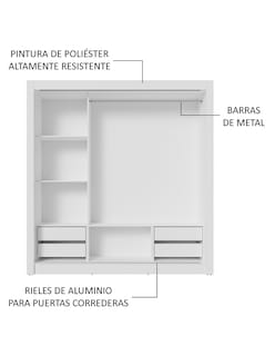 Foto 6 | Foto 6 | Ropero Closet Madesa 3 Puertas 1 Espejo Bg 02