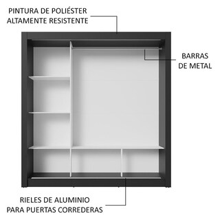 Foto 6 | Foto 6 | Ropero Closet Madesa 3 Puertas Nb 01