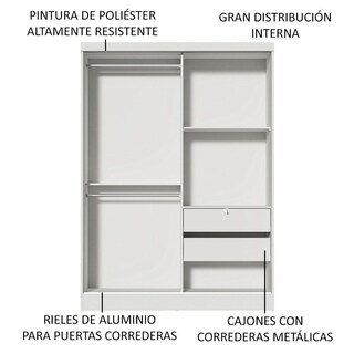 Foto 6 | Foto 6 | Ropero Madesa Luke 2 Puertas Correderas De Madera Marrón