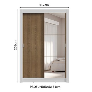 Foto 3 | Foto 3 | Ropero Closet Madesa Vivare Plus 2 Puertas 1 Espejo Bm