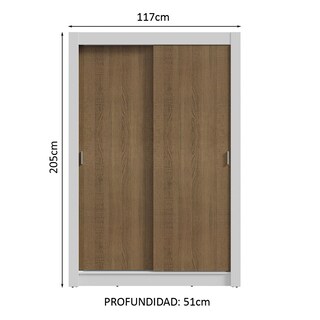 Foto 3 | Foto 3 | Ropero Closet Madesa Vivare 2 Puertas 1 Espejo Bm