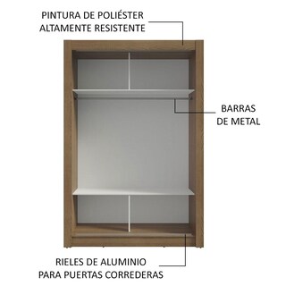 Foto 6 | Foto 6 | Ropero Closet Madesa Milano 2 Puertas 2 Espejos Mm