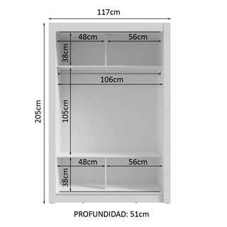 Foto 4 | Foto 4 | Ropero Closet Madesa Milano 2 Puertas 1 Espejo Bn