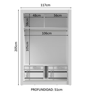 Foto 4 | Foto 4 | Ropero Closet Madesa Vivare Plus 2 Puertas Bm
