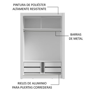 Foto 6 | Foto 6 | Ropero Closet Madesa Vivare Plus 2 Puertas Bm