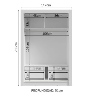 Foto 4 | Foto 4 | Ropero Closet Madesa Vivare Plus 2 Puertas Bn