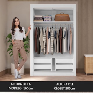 Foto 5 | Foto 5 | Ropero Closet Madesa Vivare Plus 2 Puertas Bn