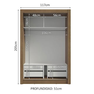 Foto 4 | Foto 4 | Ropero Closet Madesa Vivare Plus 2 Puertas Mn
