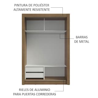 Foto 6 | Foto 6 | Ropero Closet Madesa Vivare 2 Puertas 2 Espejos Mm