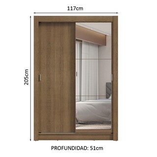 Foto 3 | Foto 3 | Ropero Closet Madesa Vivare 2 Puertas 1 Espejo Mm