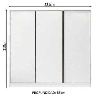 Foto 3 | Foto 3 | Guarda Ropa Madesa Royale 3 Puertas Blanco