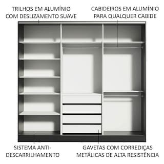 Foto 5 | Foto 5 | Ropero Closet Madesa Royale 3 Puertas 2 Espejo N