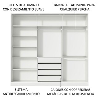 Foto 5 | Foto 5 | Ropero Closet Madesa Royale 3 Puertas B/m/b