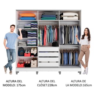 Foto 4 | Foto 4 | Ropero Closet Madesa Royale 3 Puertas Blanco Cp