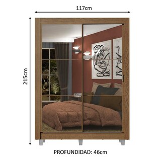 Foto 3 | Foto 3 | Ropero Closet Madesa Dallas 2 Puertas 2 Espejos Y Pies Mm 1