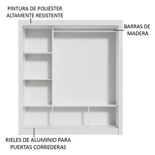 Foto 6 | Foto 6 | Ropero Closet Madesa Mônaco 3 Puertas 2 Espejos Bg