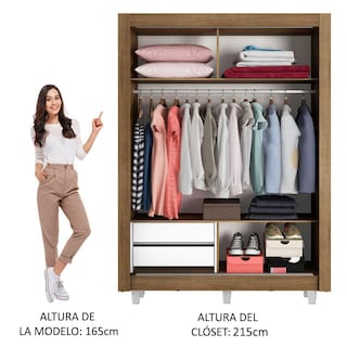 Foto 4 | Foto 4 | Ropero Closet Madesa Dallas 2 Puertas Con Pies Mb 04