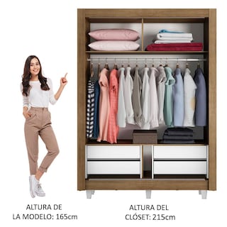 Foto 4 | Foto 4 | Ropero Closet Madesa Dallas Plus 2 Puertas Con Pies Mm 04