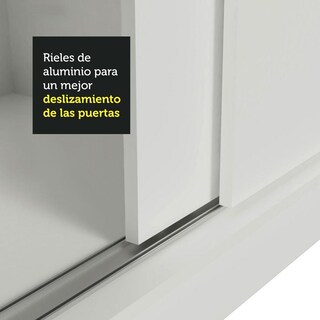Foto 8 | Foto 8 | Ropero Closet Madesa Luke 2 Puertas 1 Puerta Con Espejo Color Blanco