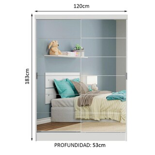 Foto 3 | Foto 3 | Closet Luke Madesa 2 Puertas Corredizas Con Espejos