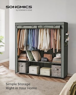 Foto 2 | Foto 2 | Organizador De Armario Portátil Songmics De 170 X 45 X 167 Cm Color Verde - Venta Internacional.
