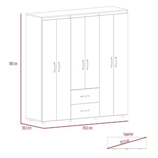 Foto 5 | Foto 5 | Closet Bariloche Bombay Wengue con Seis Puertas Abatibles Virtual Muebles