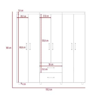 Foto 6 | Foto 6 | Closet Bariloche Bombay Wengue con Seis Puertas Abatibles Virtual Muebles