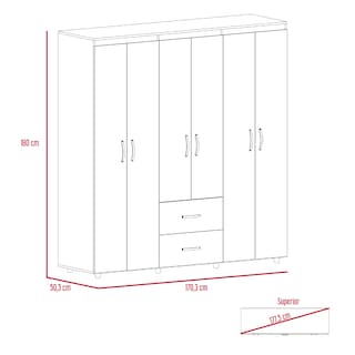 Foto 7 | Foto 7 | Closet Bariloche Bombay Wengue con Seis Puertas Abatibles Virtual Muebles
