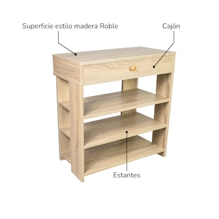 Foto 5 | Foto 5 | Zapatero Top Living Hiroshima Con Cajón Minimalista Estilo Madera Roble