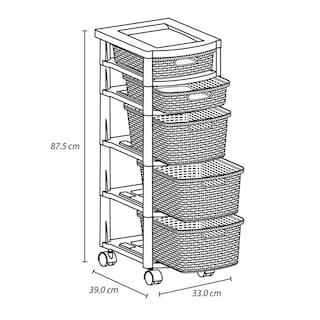 Foto 3 | Foto 3 | Organizador Accesorios Plástico Cajonero 5 Cestas Rimax