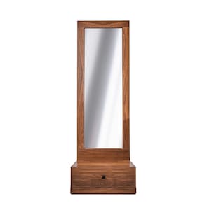 Foto 1 | Foto 1 | Espejo De Cuerpo Completo / De Pie Con 1 Cajón Color Nogal - Madera Mdf