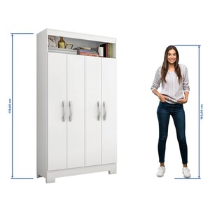 Foto 5 | Foto 5 | Armario Skal 4 Puertas Blanco/rosa