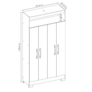 Foto 6 | Foto 6 | Armario Skal 4 Puertas Blanco/rosa