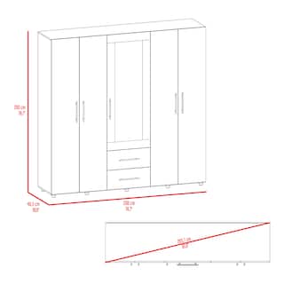 Foto 7 | Foto 7 | Closet Grays Fresno Europeo y Wengue Puerta con Espejo Virtual Muebles