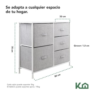 Foto 5 | Foto 5 | Cajonera 5 Cajones KingsHouse Mueble Organizador De Tela
