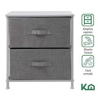 Foto 2 | Foto 2 | Cajonera Con 2 Cajones KingsHouse Buró Mueble De Tela color Gris
