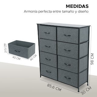 Foto 3 | Foto 3 | Cómoda De Tela Con 8 Cajones - Gris