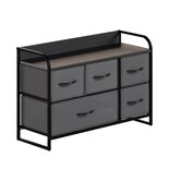 Cómoda con 5 Horizontal Cajones de Tela Mubson color Gris