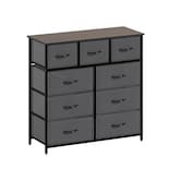 Cómoda Mubson Sakai color Gris con 9 Cajones de Tela y Repisa