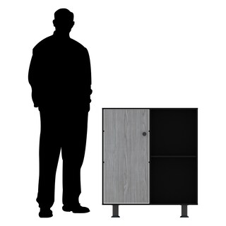 Foto 7 | Foto 7 | Cómoda con Puerta Playcon OCOAGTNL Gris y Negro Tablero Texturizado 79 X 90 cm