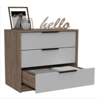 Foto 3 | Foto 3 | Cómoda Organizador Wesley Miel y  Blanco con Tres Cajones Virtual Muebles