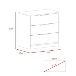 Foto 4 | Foto 4 | Cómoda Organizador Wesley Miel y  Blanco con Tres Cajones Virtual Muebles