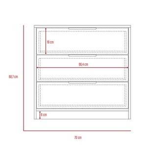 Foto 5 | Foto 5 | Cómoda Organizador Wesley Miel y  Blanco con Tres Cajones Virtual Muebles
