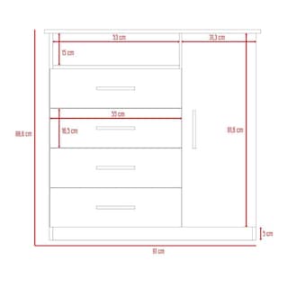 Foto 8 | Foto 8 | Cómoda Organizador Barlovento Humo y Blanco con Cuatro Cajones Virtual Muebles