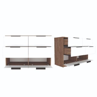 Foto 1 | Foto 1 | Cómoda Organizador Wesley Miel y Blanco con Cuatro Cajones X2 Virtual Muebles