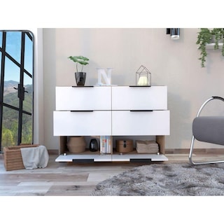 Foto 3 | Foto 3 | Cómoda Organizador Wesley Miel y Blanco con Cuatro Cajones X2 Virtual Muebles