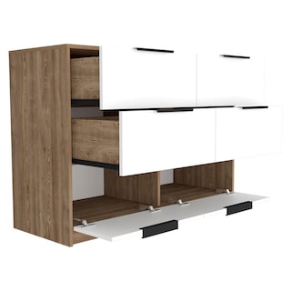 Foto 4 | Foto 4 | Cómoda Organizador Wesley Miel y Blanco con Cuatro Cajones X2 Virtual Muebles