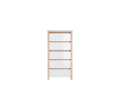 Foto 1 | Foto 1 | Cómoda Color Blanco Y Madera Con 5 Cajones Y Estructura De Madera Industrial